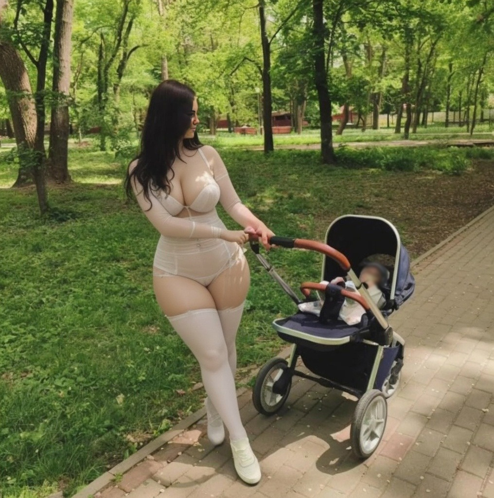 МАМОЧКА ЗАСВЕТ ЧУЛКОВ С КОЛЯСКОЙ В ПАРКЕ
